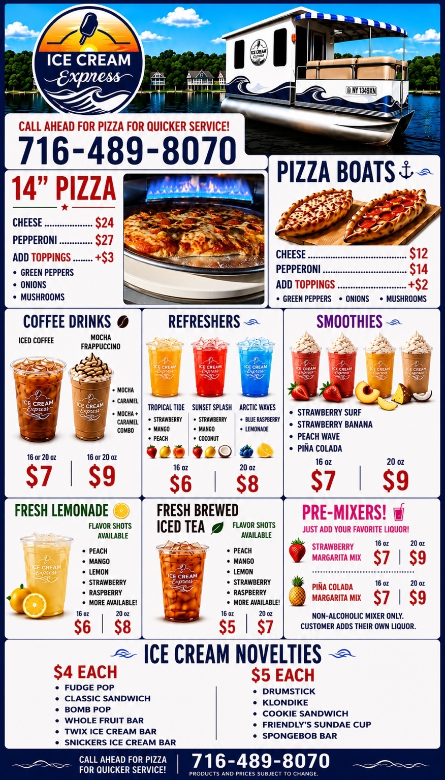 Ice Cream Express Menu